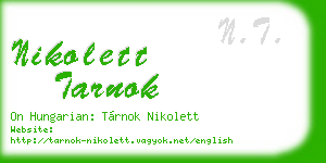 nikolett tarnok business card